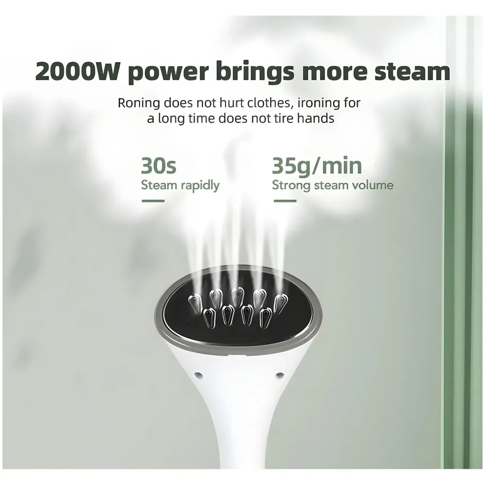 Standing Garment Steamer 2000 Watts Advanced Steamer For Wrinkle-Free Clothes - Fast Heat-Up, Portable, And Efficient For Home And Professional Steam Iron Wheels For All Types Of Clothes