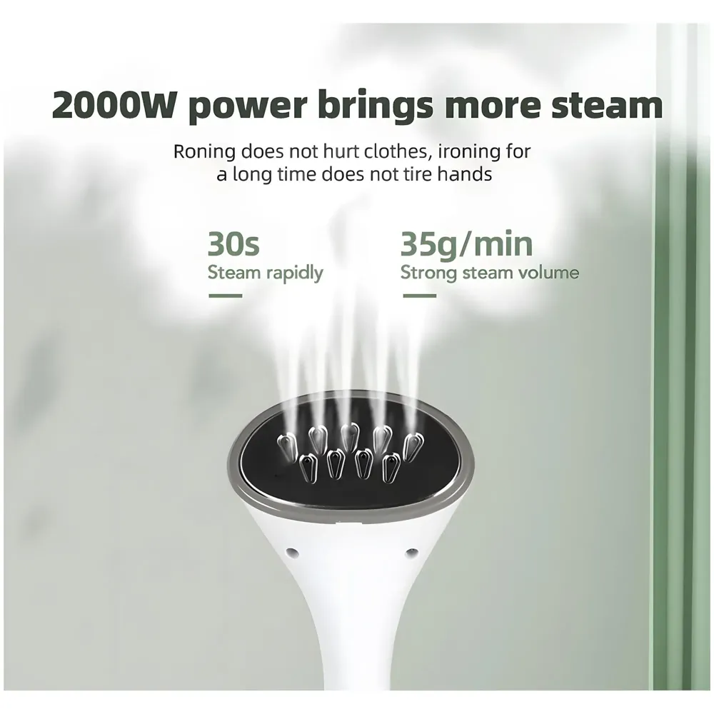 Standing Garment Steamer 2000W, Advanced Clothes Steamer For Wrinkle-Free Clothes - Fast Heat-Up, Portable, And Efficient For Home And Professionals, Steam Iron Wheels