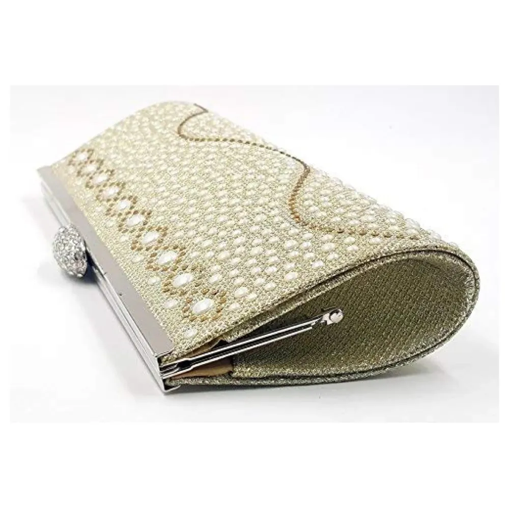 Clutch With Pearls And Sling, wedding, gathering, outing, parties clutch purse bag for women - 4