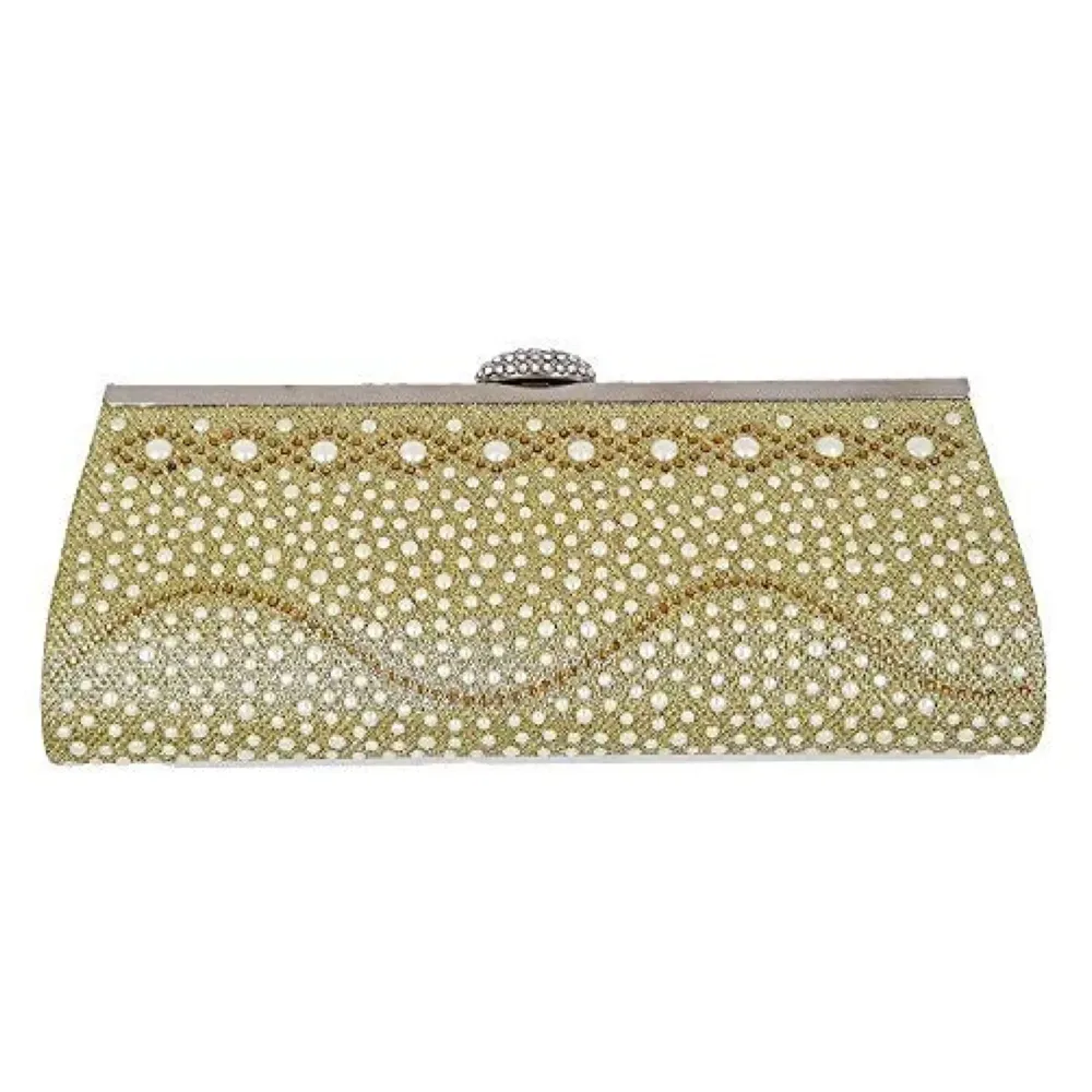 Clutch With Pearls And Sling, wedding, gathering, outing, parties clutch purse bag for women