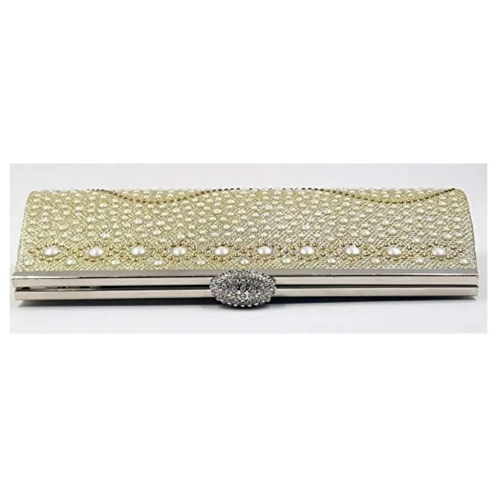 Clutch With Pearls And Sling, wedding, gathering, outing, parties clutch purse bag for women