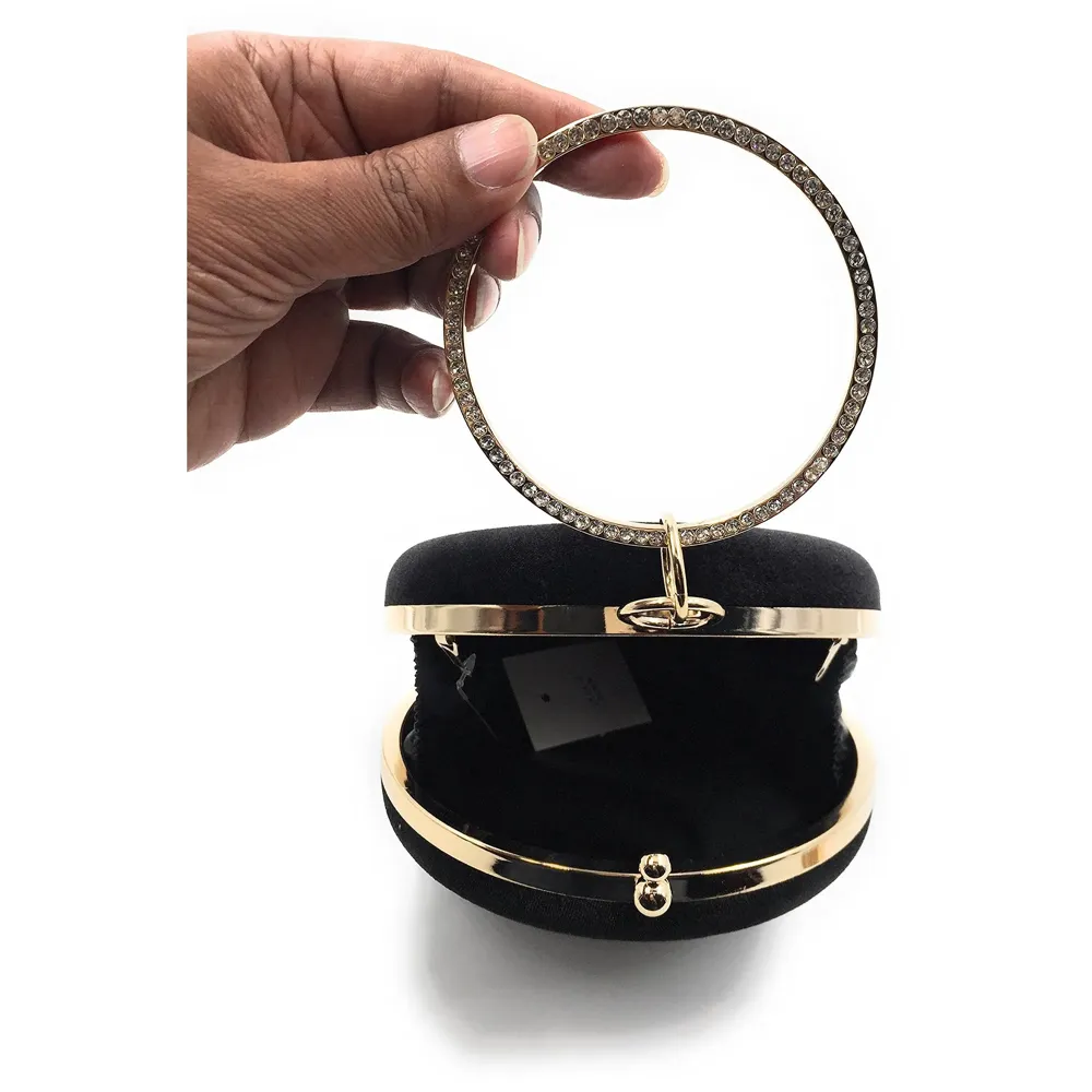Elegant Black Premium Evening Clutch Bag with Adjustable Shoulder Chain, SNAP Closure & Smooth Inner Satin (Black) - 2
