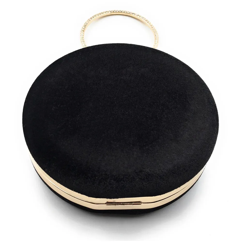 Elegant Black Premium Evening Clutch Bag with Adjustable Shoulder Chain, SNAP Closure & Smooth Inner Satin (Black) - 3