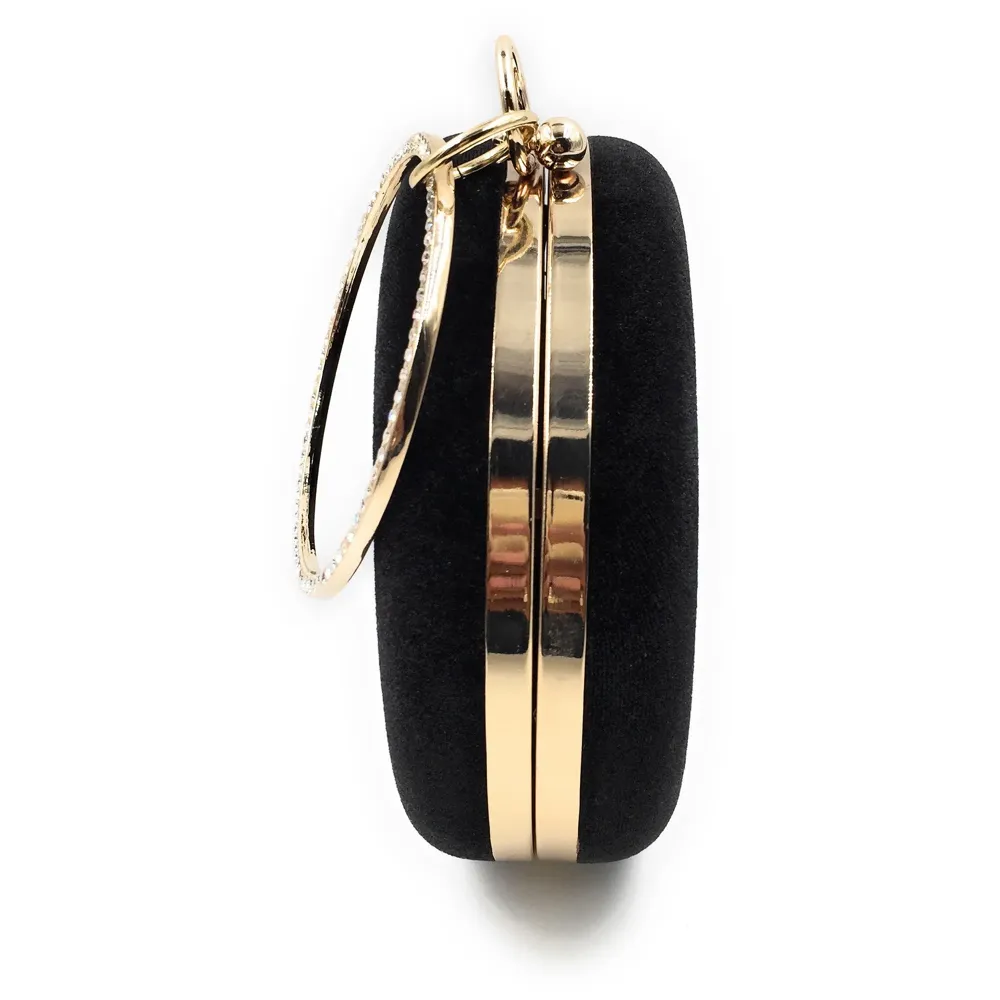 Elegant Black Premium Evening Clutch Bag with Adjustable Shoulder Chain, SNAP Closure & Smooth Inner Satin (Black)