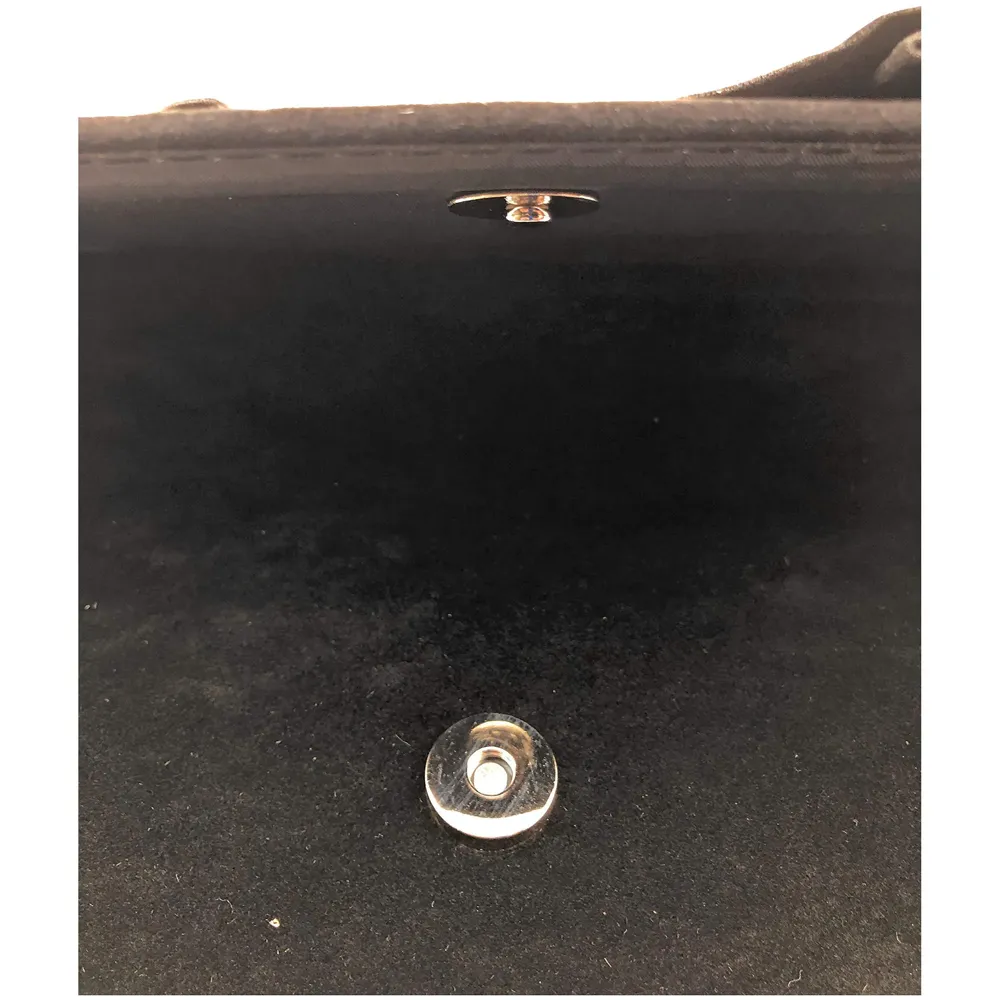 ELEGANT PREMIUM EVENING CLUTCH BAG WITH ADJUSTABLE SHOULDER CHAIN, SNAP CLOSURE & SMOOTH INNER SATIN (28 CMS x 18 CMS) (Black)