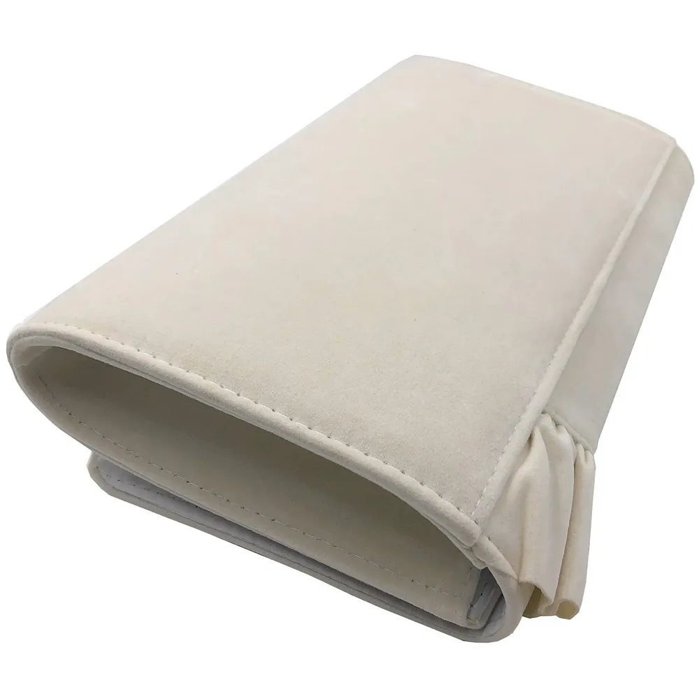 Women's Felt Elegant Clutch Bag with Adjustable Shoulder Chain and Smooth Inner Satin (28 cm X 18 cm, Cream)