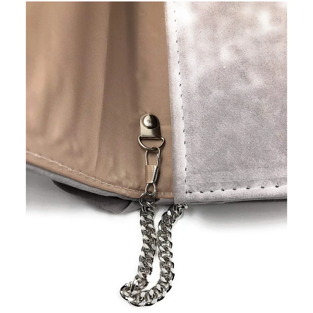 ELEGANT PREMIUM EVENING CLUTCH BAG WITH ADJUSTABLE SHOULDER CHAIN, SNAP CLOSURE & SMOOTH INNER SATIN (28 CMS x 18 CMS) (Grey)