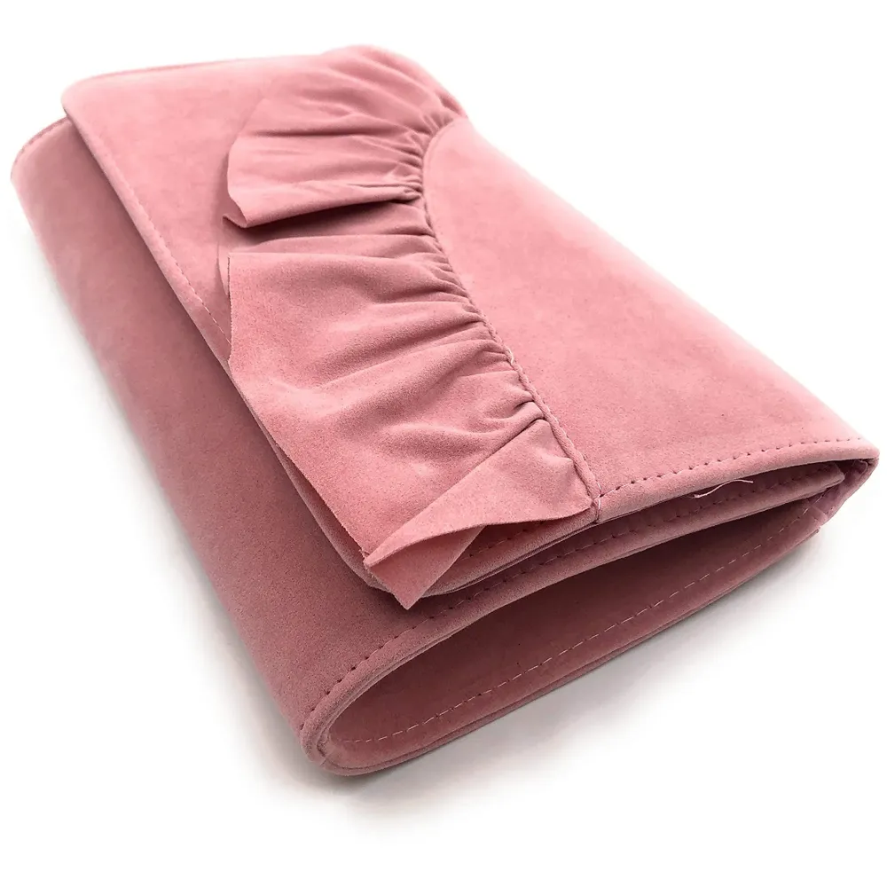 Women's Elegant Premium Clutch Bag with Adjustable Shoulder Chain, Snap Closure and Smooth Inner Satin (Pink, 28 x18 cm)