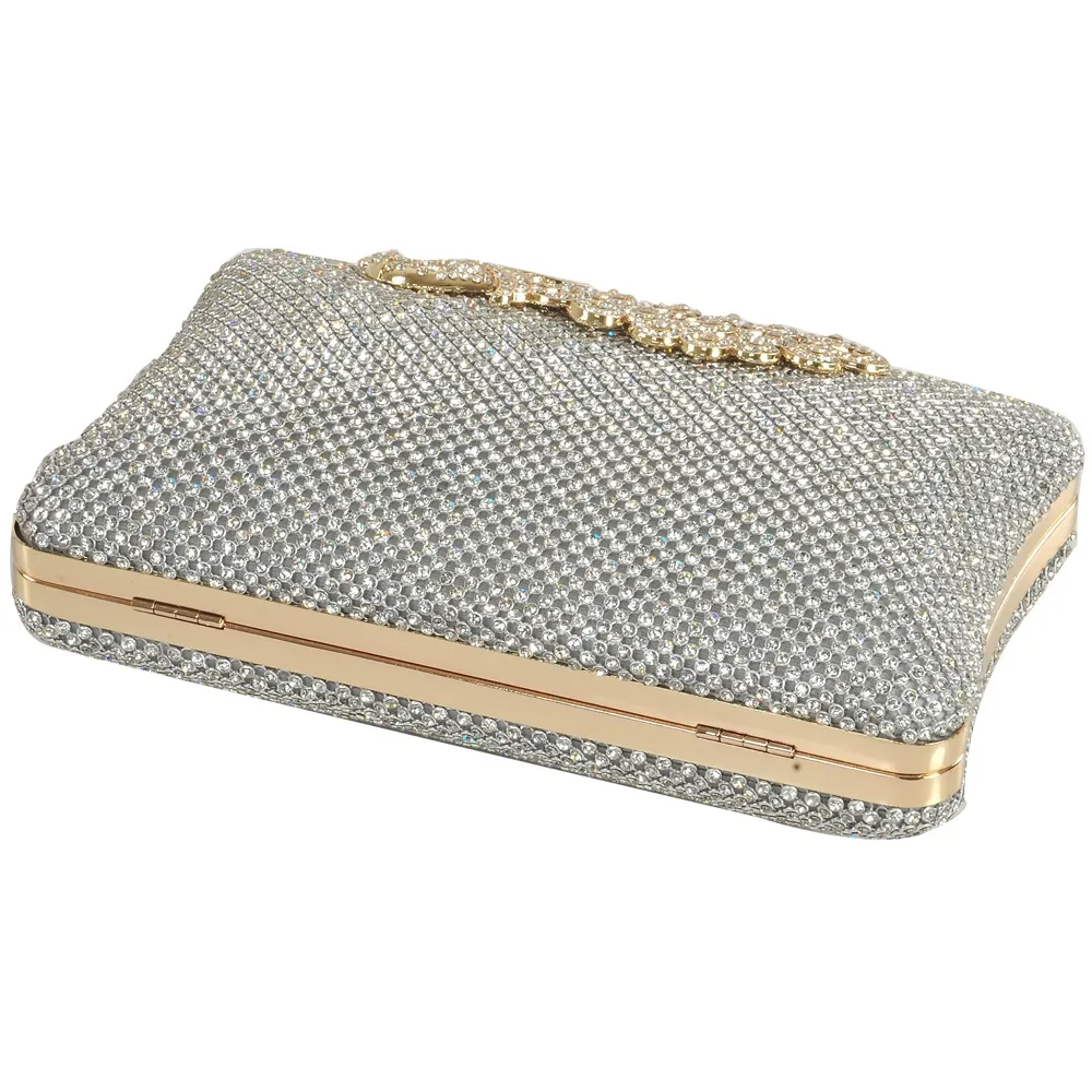 Women's Clutch (Diamond Gold Silver,Premium Pearl Diamond Silver Two Sided) (Peacock)