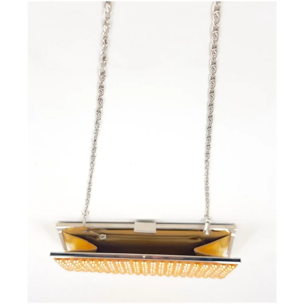Gold Clutch Bag With Pearls Design