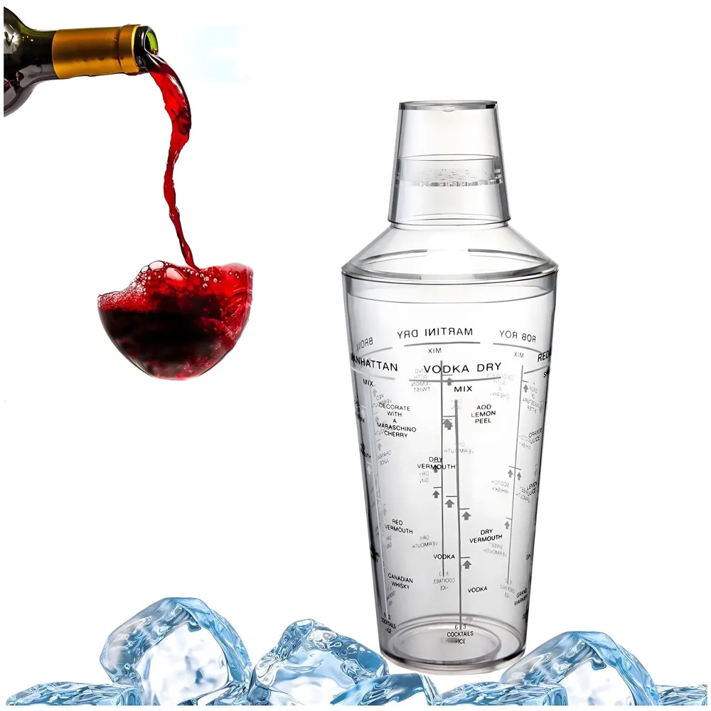 Cocktail Shaker, Cocktail Making, Drink Mixer Wine Beverage Shaker with Scales, Large Capacity for Drinks Bar Accessories Home Use with Recipes Newcomer