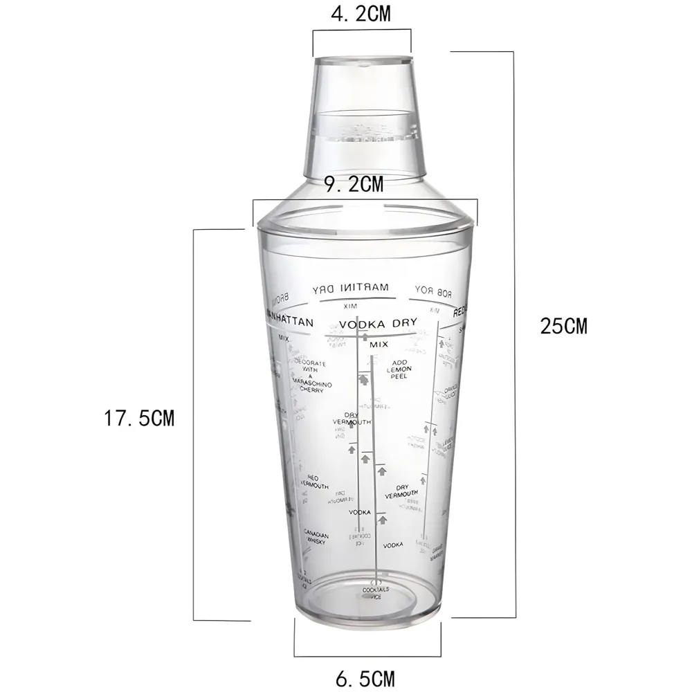 Cocktail Shaker, Cocktail Making, Drink Mixer Wine Beverage Shaker with Scales, Large Capacity for Drinks Bar Accessories Home Use with Recipes Newcomer