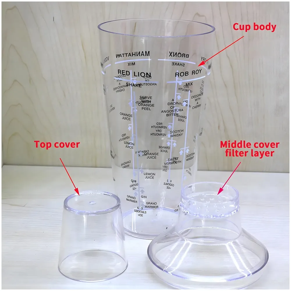 Cocktail Shaker, Cocktail Making, Drink Mixer Wine Beverage Shaker with Scales, Large Capacity for Drinks Bar Accessories Home Use with Recipes Newcomer