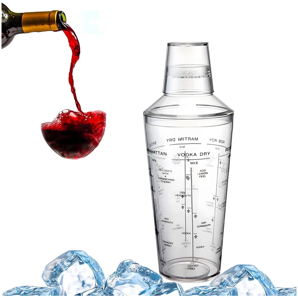 Cocktail Shaker, Cocktail Making, Drink Mixer Wine Beverage Shaker with Scales, Large Capacity for Drinks Bar Accessories Home Use with Recipes Newcomer
