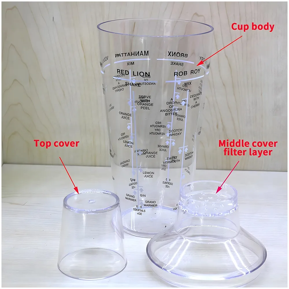 Cocktail Shaker, Cocktail Making, Drink Mixer Wine Beverage Shaker with Scales, Large Capacity for Drinks Bar Accessories Home Use with Recipes Newcomer