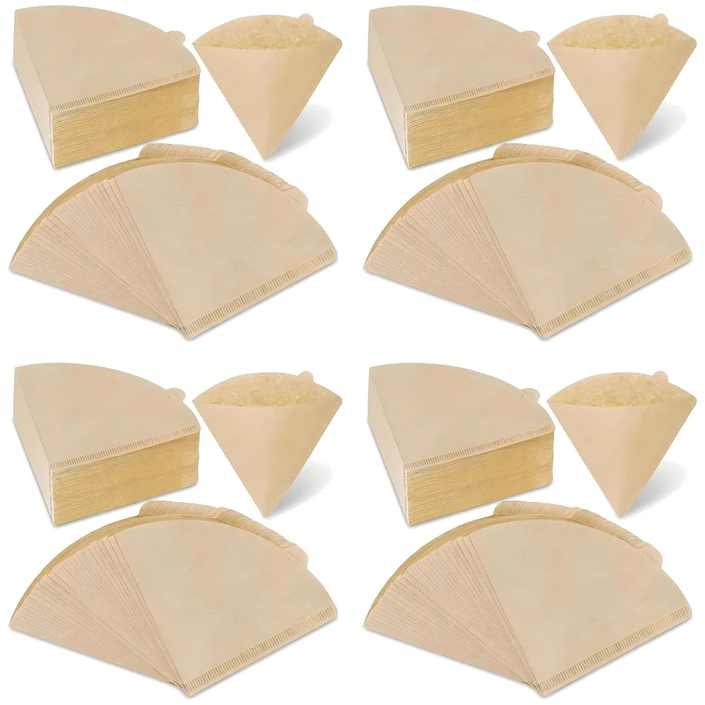 400 Pcs (4 x 100) Coffee Filters Size 02 Unbleached Cone 2-4 Cup