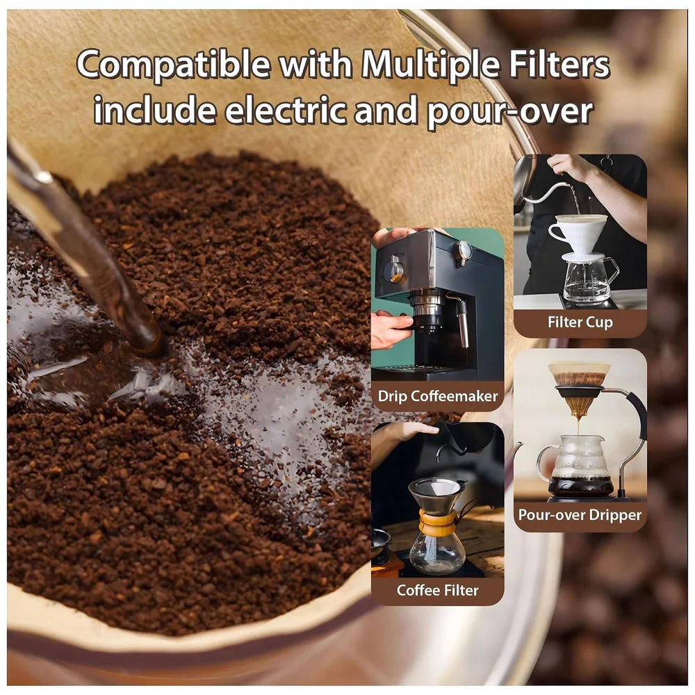 400 Pcs (4 x 100) Coffee Filters Size 02 Unbleached Cone 2-4 Cup
