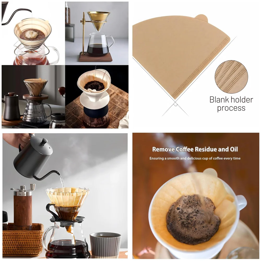 400 Pcs (4 x 100) Coffee Filters Size 02 Unbleached Cone 2-4 Cup