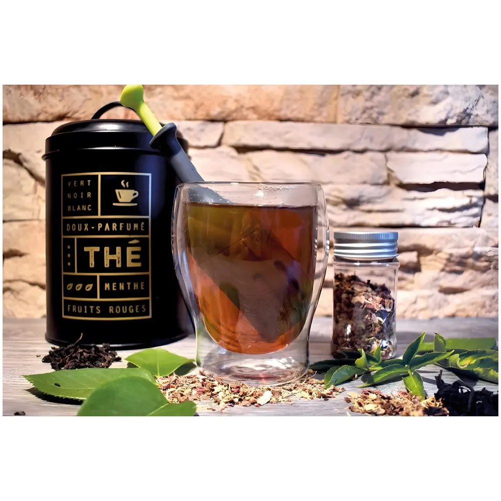 Tea Infuser Tea Coffee Plunger - Built-in Strainer – Coffee Press French Press Reusable - No Deposit in the Cup - Tea Ball - 3