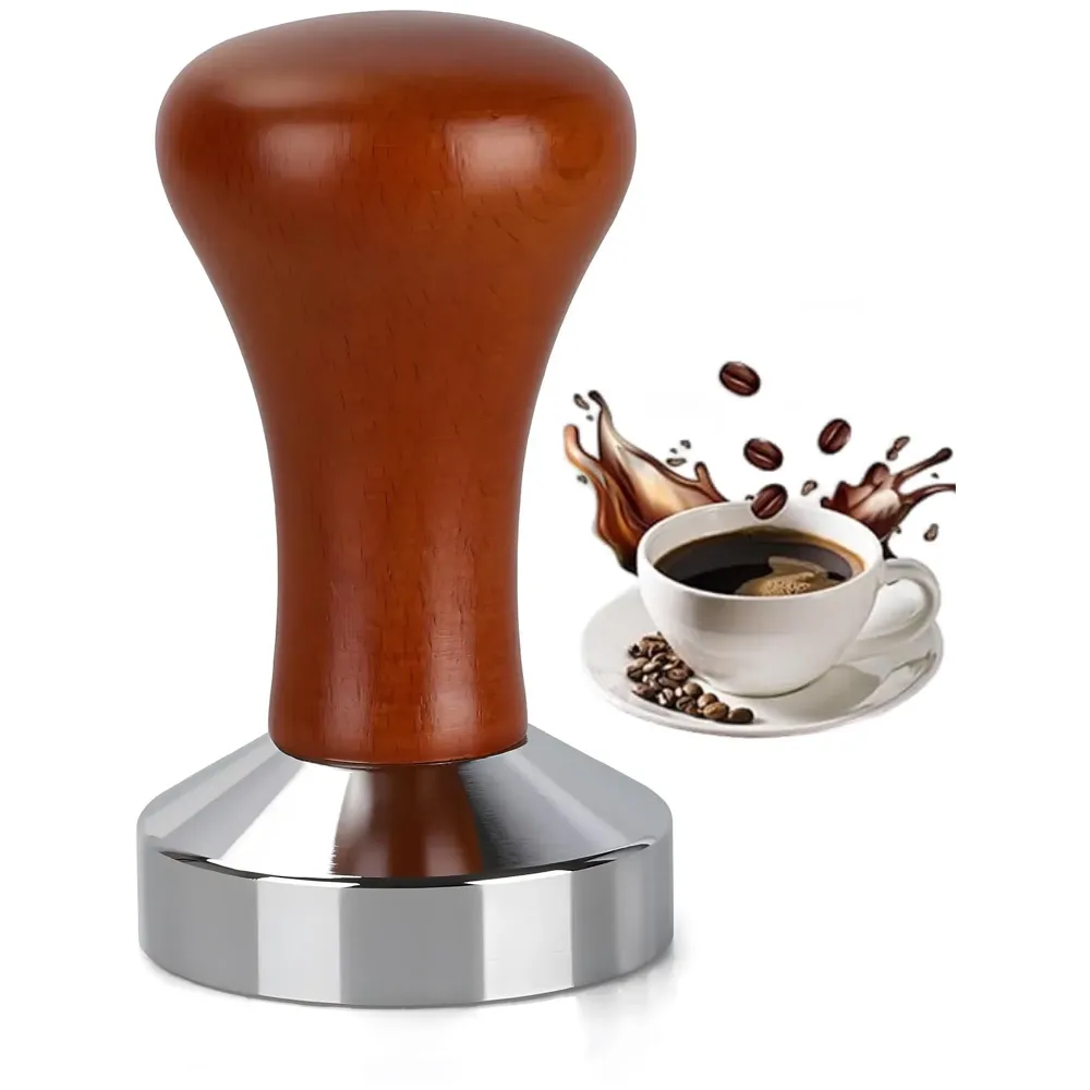 Coffee Tamper – 51 mm, Espresso Tamper, Coffee Bean Press Crema, Barista-Grade Tool for Home & Café, Accessories Coffee Powder Presser - 51 x 90 mm Wooden