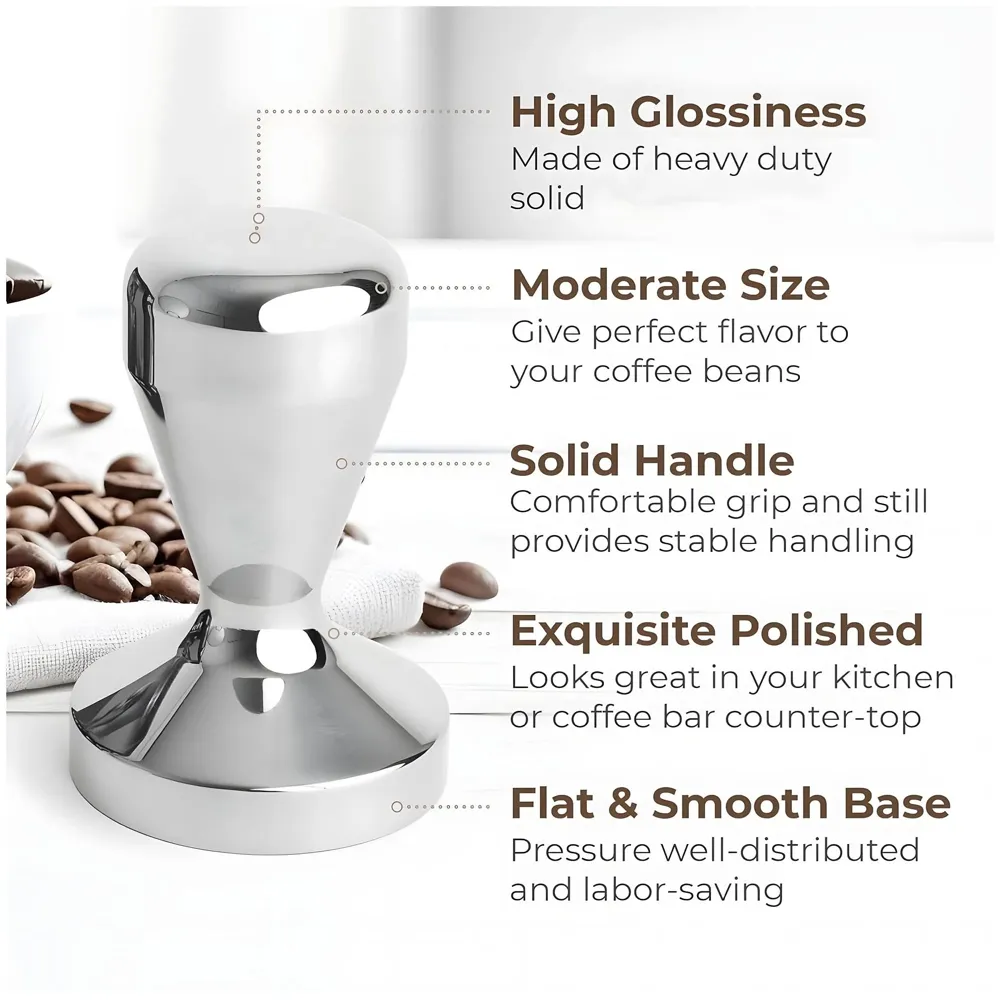 Coffee Tamper – 58 mm, Espresso Tamper, Coffee Bean Press Crema, Barista-Grade Tool for Home & Café, Accessories Coffee Powder Presser - 58 x 80 mm