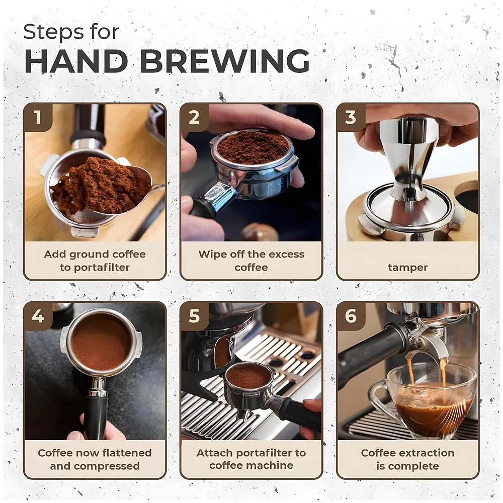 Coffee Tamper 58 mm Espresso Bean Press Crema 58 x 80 mm Barista Premium