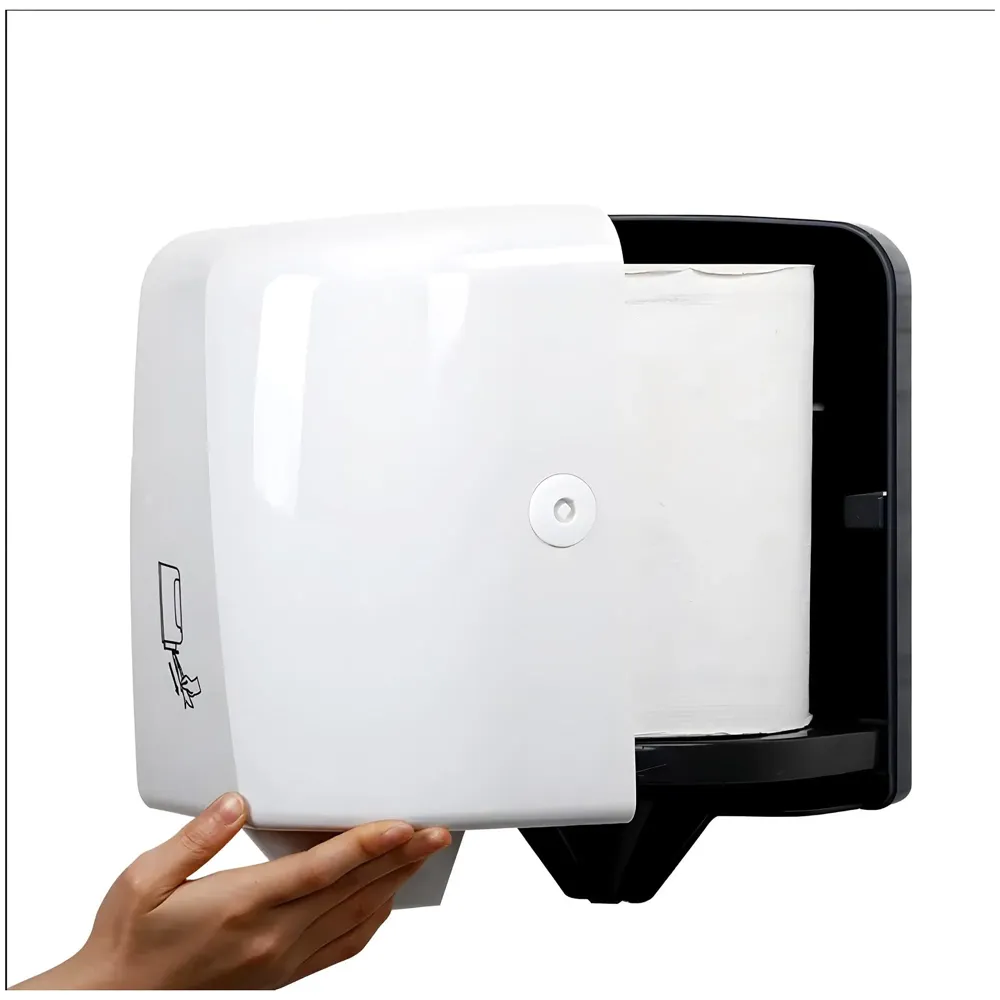 Commercial Toilet Paper Dispenser, Wall Mount ABS 12 Inch Roll Toilet Paper Holder Tissue Dispenser with Lock Key for Malls, Public Toilets, Waterproof, White – 29cm