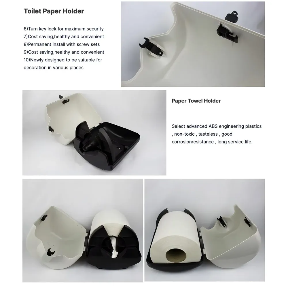 Commercial Toilet Paper Dispenser, Wall Mount ABS 12 Inch Roll Toilet Paper Holder Tissue Dispenser with Lock Key for Malls, Public Toilets, Waterproof, White – 29cm