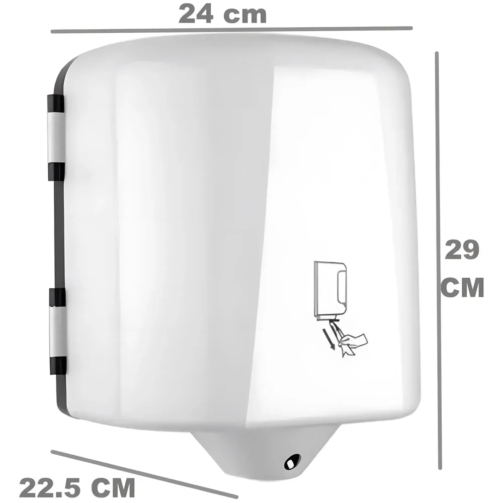 Commercial Toilet Paper Dispenser, Wall Mount ABS 12 Inch Roll Toilet Paper Holder Tissue Dispenser with Lock Key for Malls, Public Toilets, Waterproof, White – 29cm