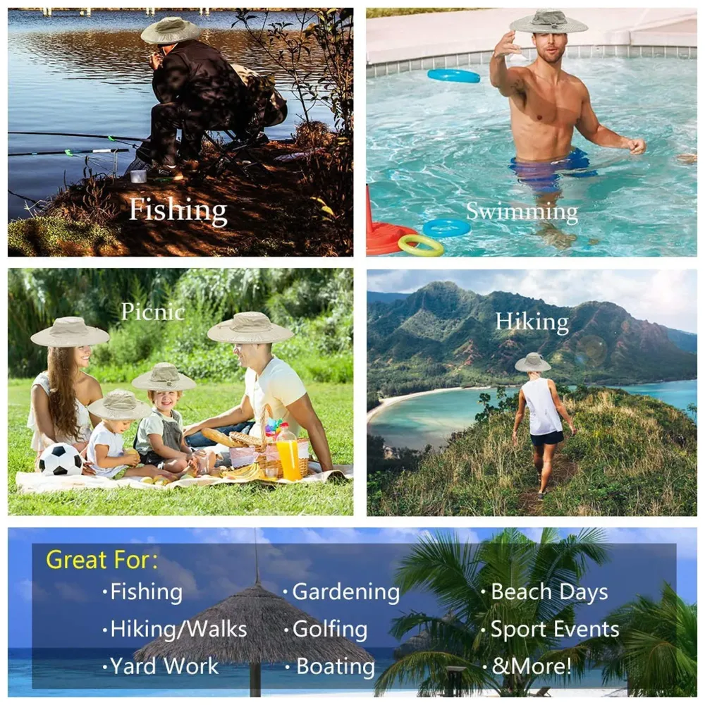 Summer Cooling Hat Wide Brim Sunscreen Hydro Cooling Sun Cap with Anti UV Feature for Men Women Hot Weather Gardening Yard Beach Outdoor Hiking Fishing Camping etc