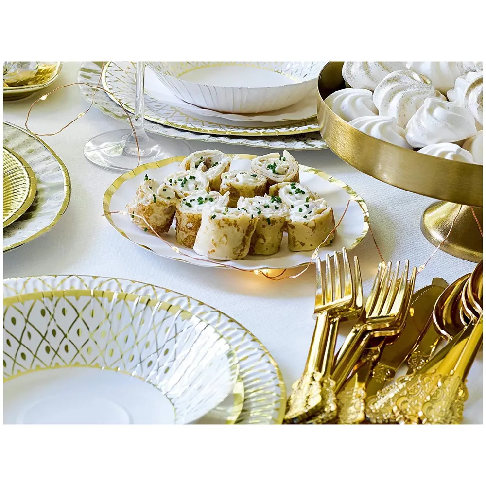 Golden Royal Cutlery 4 Pc Set, 18/10 Stainless Steel, Dishwasher Safe. Gold Cutlery Royal Gold Set Dinner Guest