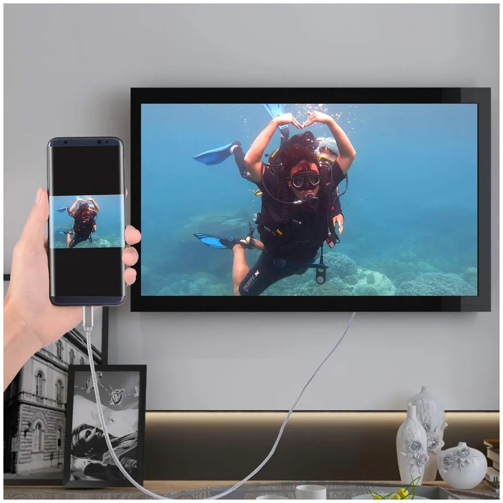 Cable Type C to HDMI 4K Cable Thunderbolt 3 Compatible, Male to Male, Compatible MacBook Pro/MacBook iMac 2017/Chromebook Pixel/Yoga 910/ XPS 13