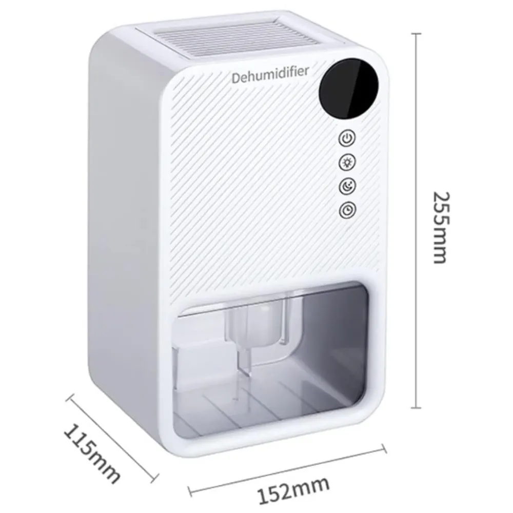 Electric White Dehumidifier For Small Rooms And Offices, 1100ML Tank With LCD Display And 7 Ambient Lights, Auto Shut Off Dehumidifier - 22.5cm x 15cm x 11cm - 2