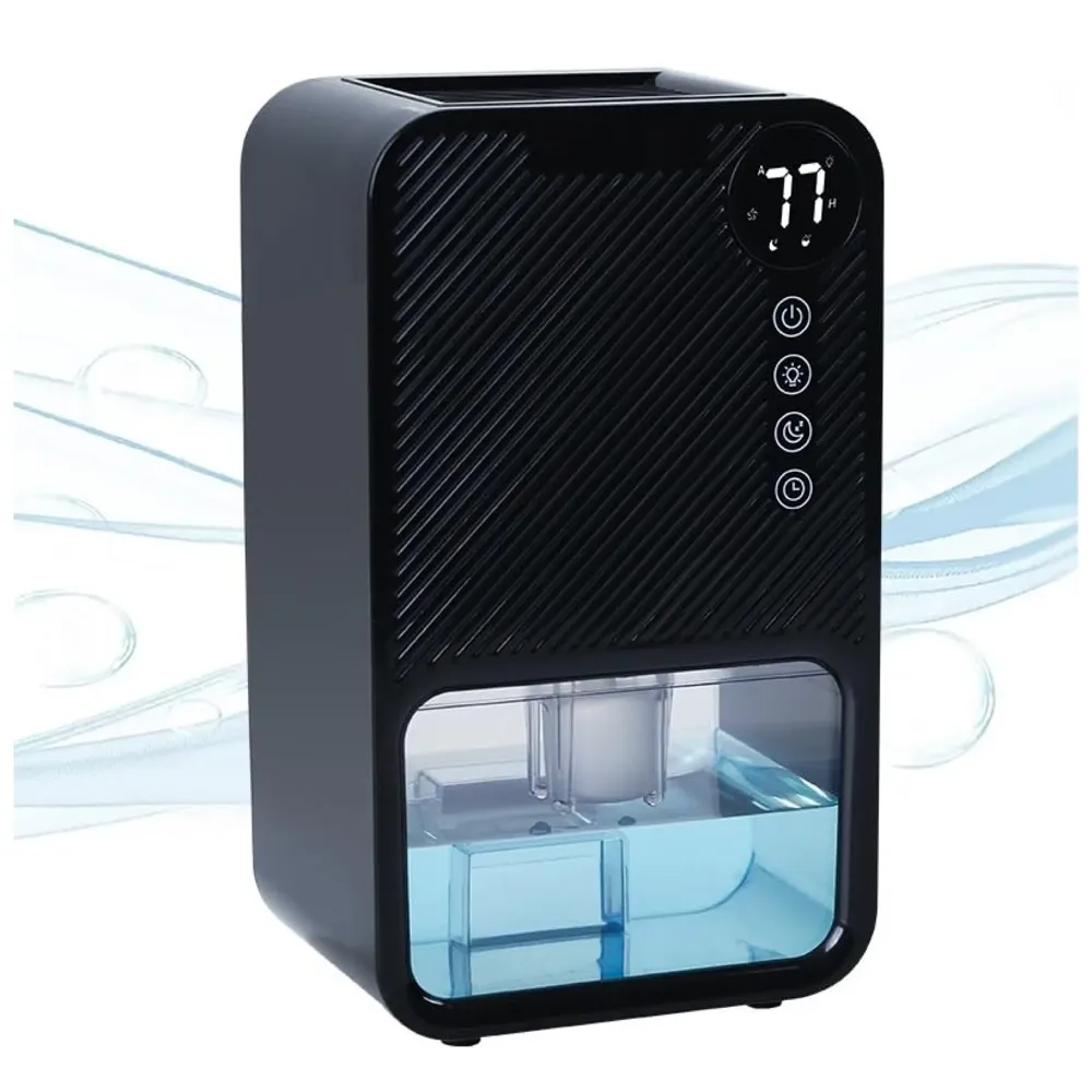 cjc Dehumidifiers for bedroom 40 OZ Water Tank with Digital display Auto-Off, Portable Small Dehumidifier for Room,Bathroom,RV,Basement, Closet 500 sq.ft,7 Colors LED Light (Black)