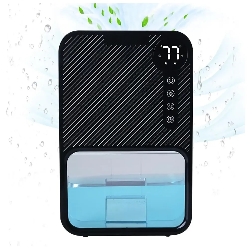 cjc Dehumidifiers for bedroom 40 OZ Water Tank with Digital display Auto-Off, Portable Small Dehumidifier for Room,Bathroom,RV,Basement, Closet 500 sq.ft,7 Colors LED Light (Black) - 6