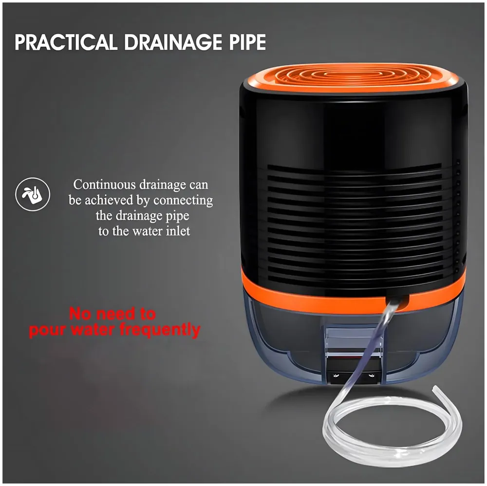 Quiet and Portable Dehumidifier for Home and Bathroom, Moisture Absorbing with Automatic Shut-Off, Tank 800 ml, Energy Saving, Ideal for Mold and Moisture - 4