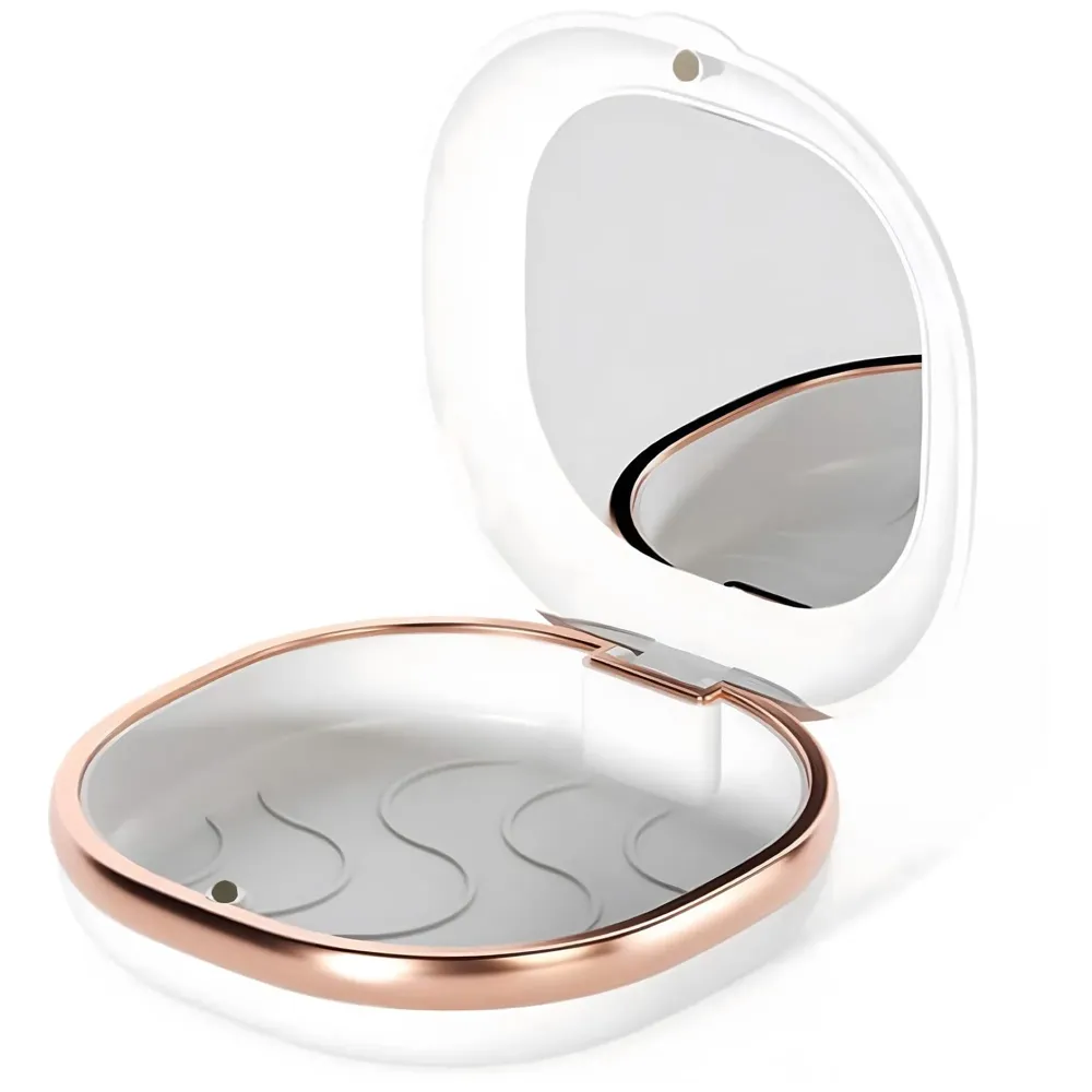 denture box fake teeth box storage travel portable home retainer case, Magnetic Close – 3.3 inch x 3.2 inch, White colour