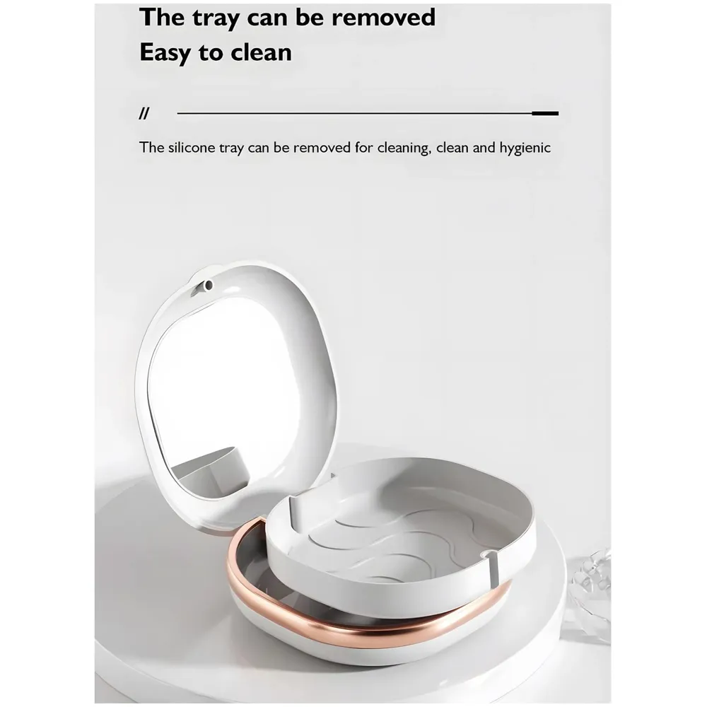 denture box fake teeth box storage travel portable home retainer case, Magnetic Close – 3.3 inch x 3.2 inch, White colour - 2