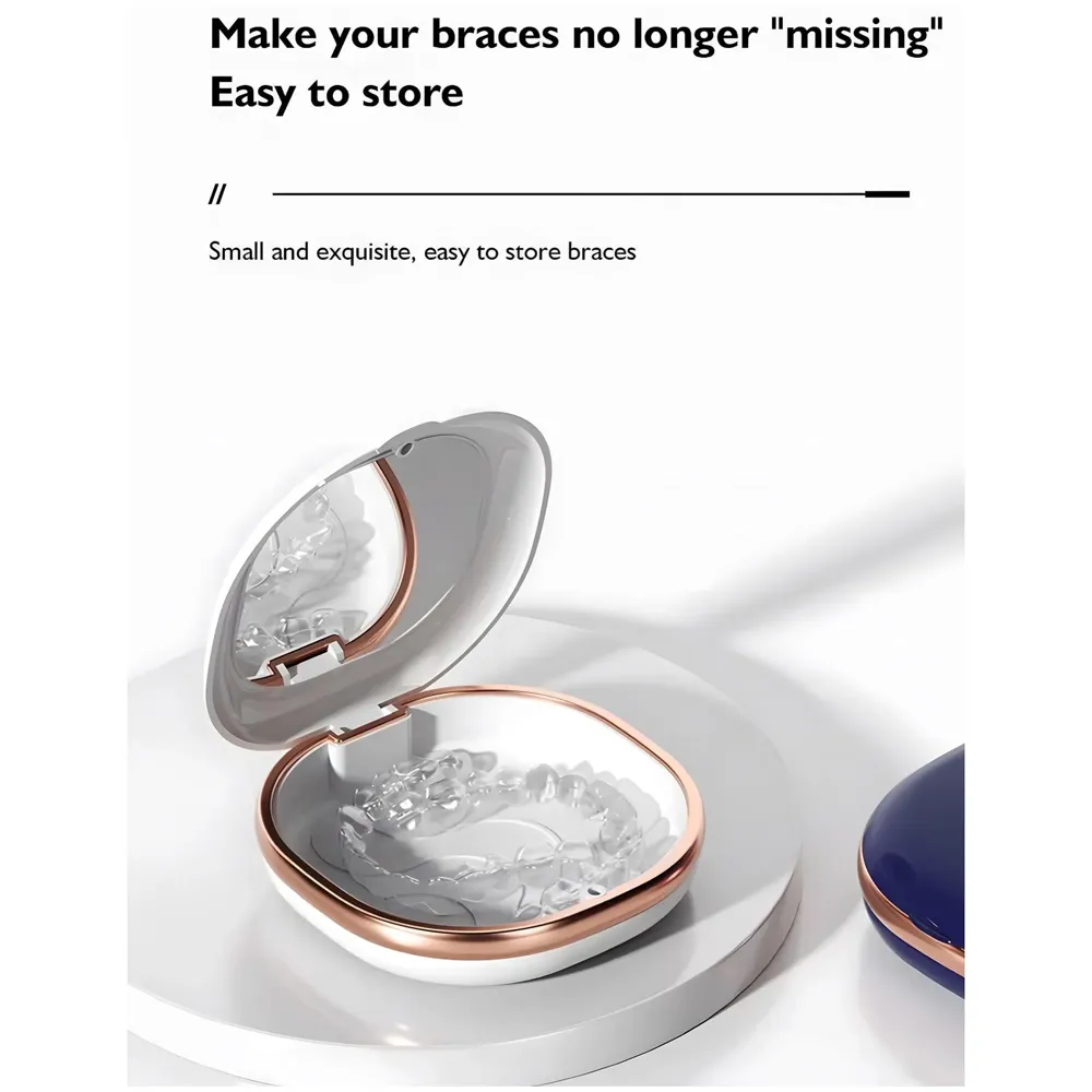 denture box fake teeth box storage travel portable home retainer case, Magnetic Close – 3.3 inch x 3.2 inch, White colour - 4