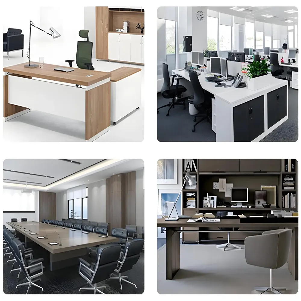 Office Desk Wire Cable Hole Cover Aluminum With Dust Proof Brushes For Computers Work Rectangular Metal Organizer Stylish Desk Accessory Wire Manager Concealed System. 160 mm x 80 mm Silver