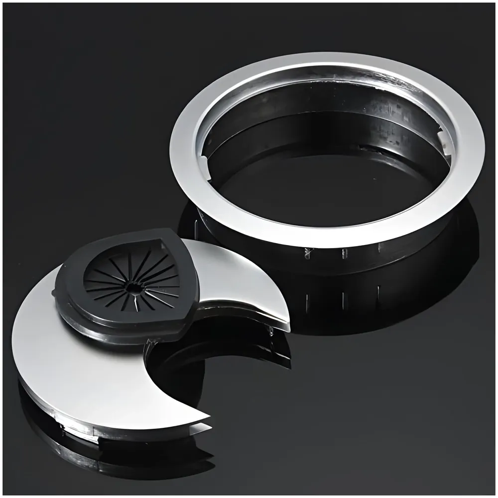 4 Pcs 6.8 Cm PVC Round Office Desk Wire Cable Hole Cover with Dust Proof Brushes for Computers Work Rectangular PVC Organizer Desk Accessory Wire Manager. 68 mm