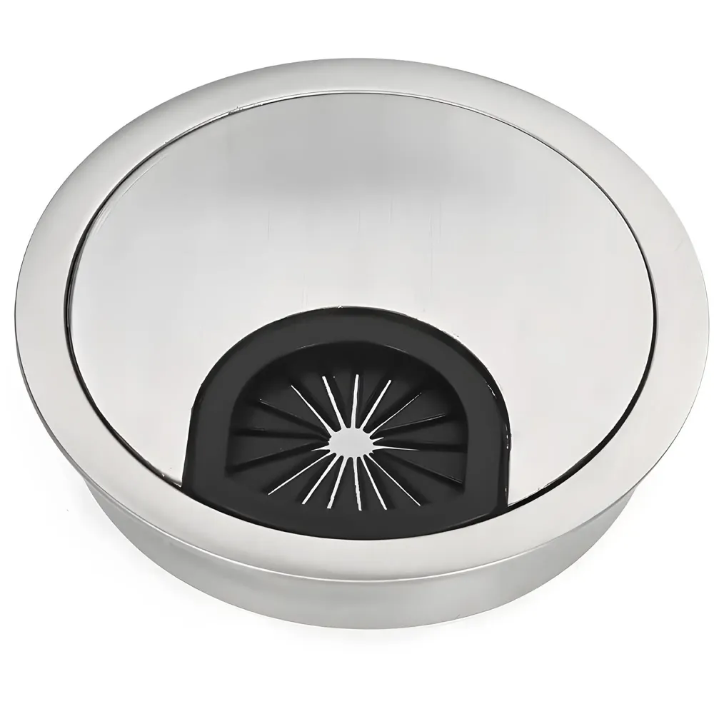 4 Pcs 6.8 Cm PVC Round Office Desk Wire Cable Hole Cover with Dust Proof Brushes for Computers Work Rectangular PVC Organizer Desk Accessory Wire Manager. 68 mm