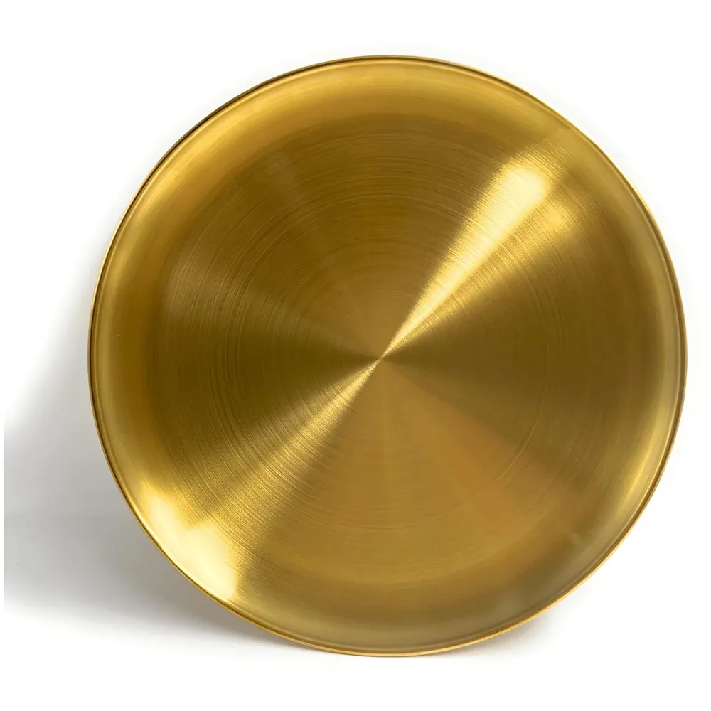 Gold Dinner Set: 3 Pcs, 9 Items - Gold Color, Round Shape, Mother's Day, Anniversary, Wedding Occasion, Stainless Steel, Dishwasher Safe