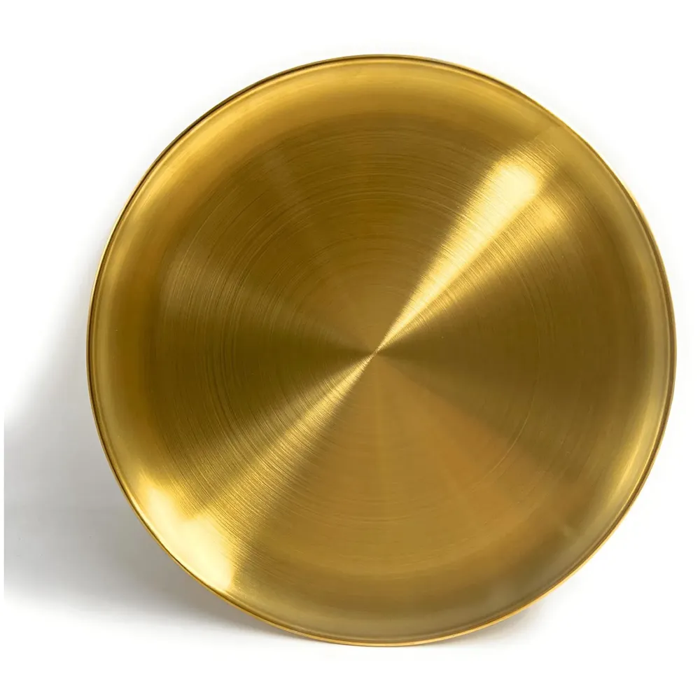 Gold Dinner Set: 3 Pcs, 9 Items - Gold Color, Round Shape, Mother's Day, Anniversary, Wedding Occasion, Stainless Steel, Dishwasher Safe