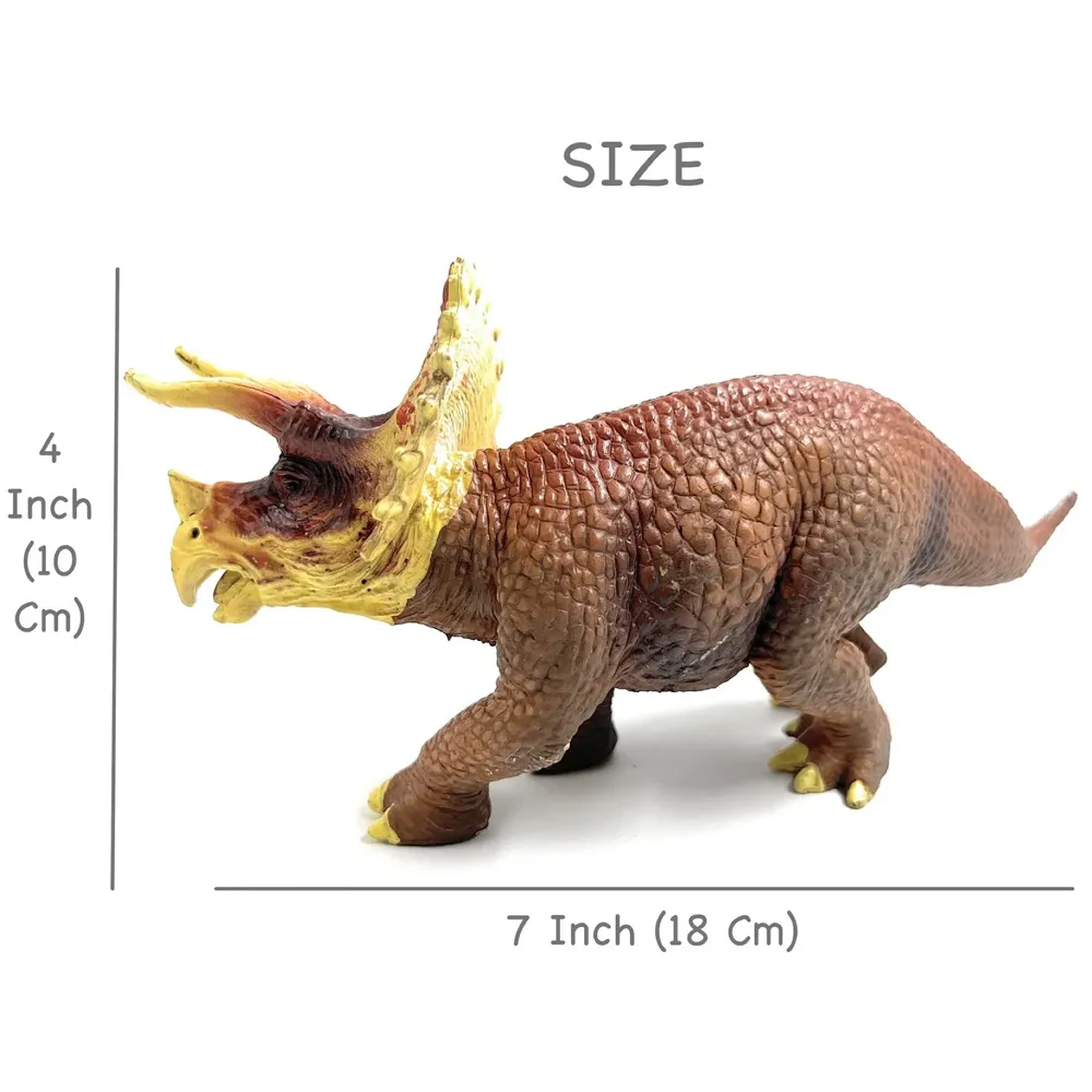 Dinosaur Toy Dinosaur Action Figure Kids Toys Realistic Model Size – 18 X 10 Cm - Triceratops Horns