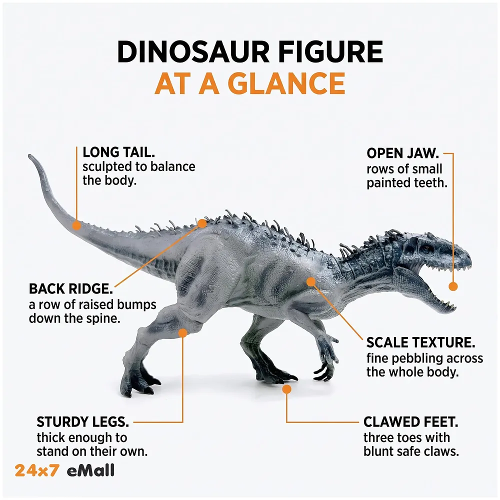 Dinosaur Toy Dinosaur Action Figure Kids Toys Realistic Large Model Size – 38 X 20 Cm - Grey T-Rex Tyrannosaurus rex