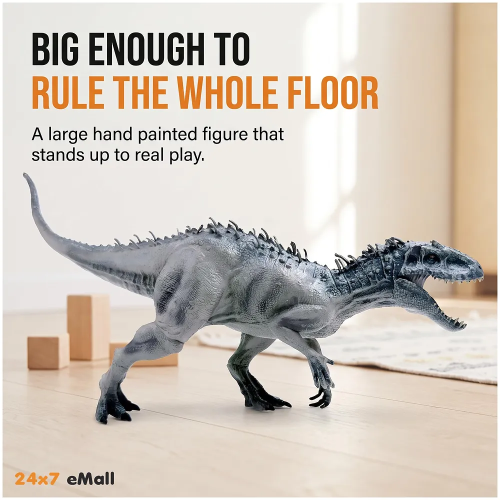 Dinosaur Toy Dinosaur Action Figure Kids Toys Realistic Large Model Size – 38 X 20 Cm - Grey T-Rex Tyrannosaurus rex