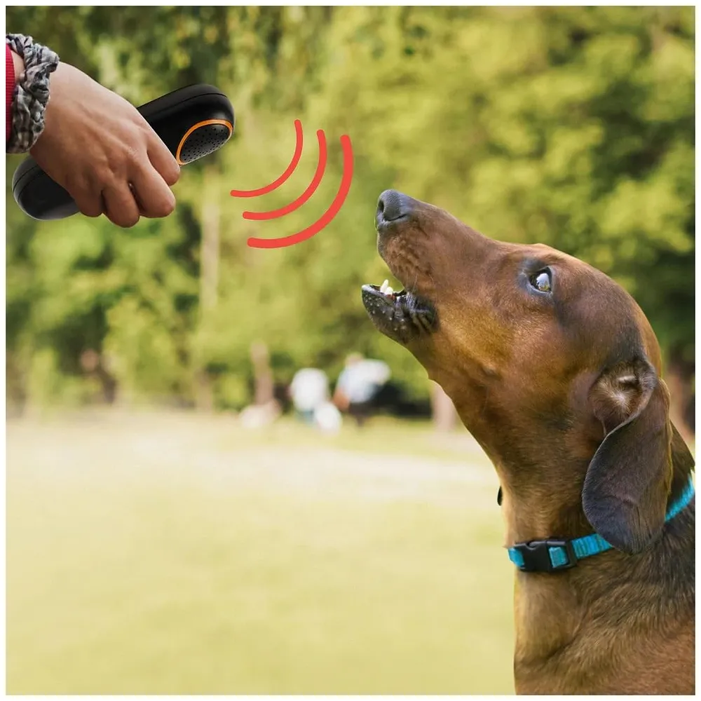 Ultrasonic Bark Stopper for Dogs Safe and Humane No Shock Or Any Discomfort to The Pet, Curb Persistent Barking bark Control 16FT Range 2 Settings - Premium