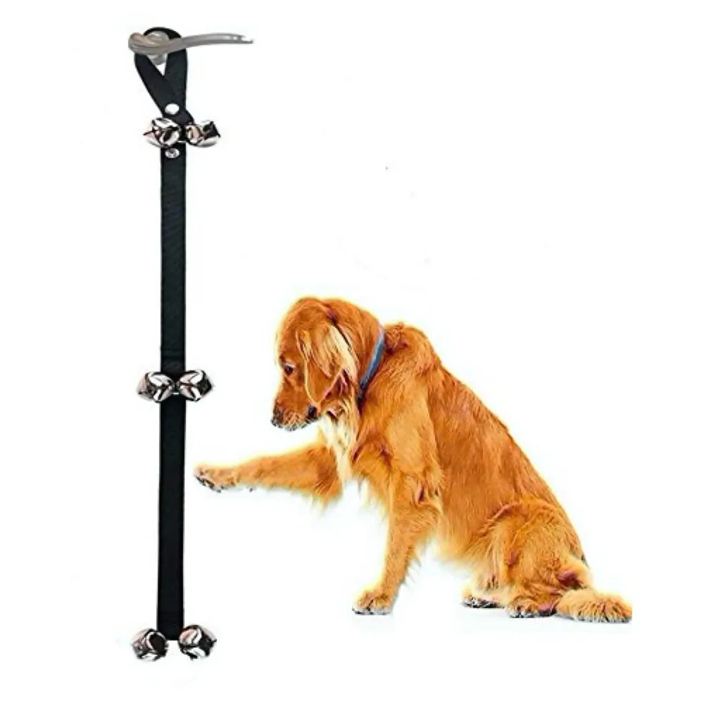 Dog Doorbells Training Potty Great Dog Bells Adjustable Door Bell Dog Bells for Potty Training Your Puppy The Easy Way Small and Large Breeds. (Black)