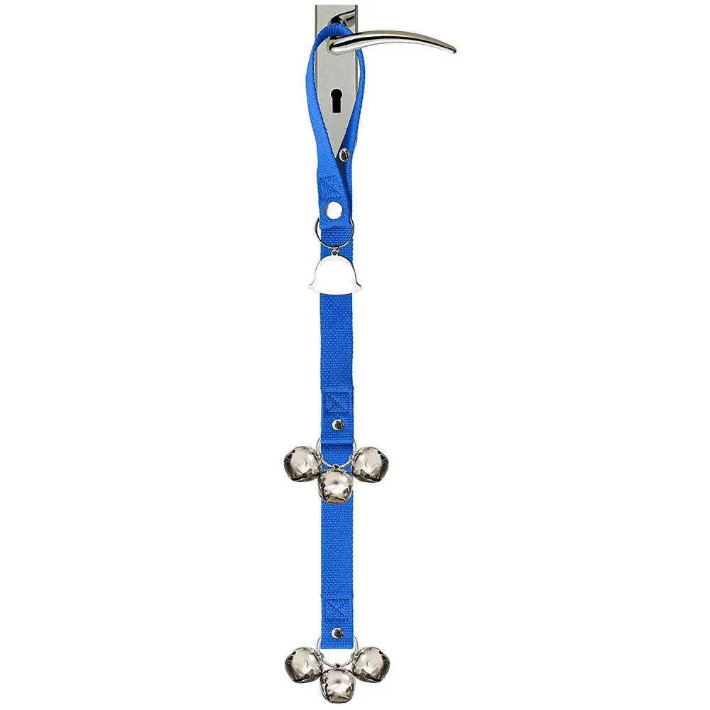 Dog Doorbells Training Potty Great Dog Bells Adjustable Door Bell Dog Bells for Potty Training Your Puppy The Easy Way Small and Large Breeds. (Blue) - 4